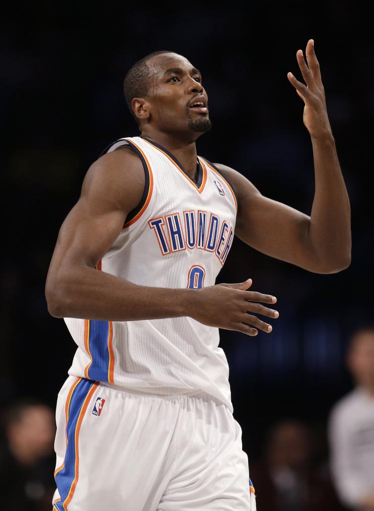 Avec un 12 sur 12 au tir pour 25 pts, Ibaka a fait preuve d'une adresse impressionnante. [KEYSTONE - Seth Wenig]