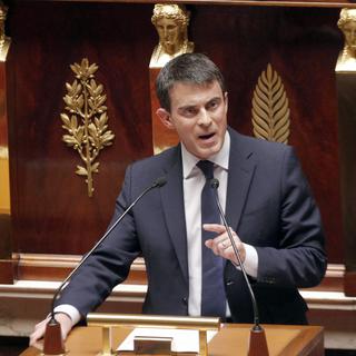 Manuel Valls devant l'Assemblée nationale  française, ce mardi 29 avril 2014. [AP/CHRISTOPHE ENA]