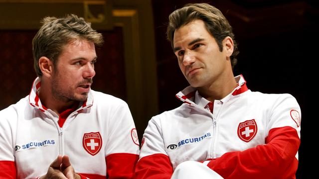 Wawrinka et Federer se concentrent pour le moment sur Paris-Bercy et le Masters. [Keystone - Salvatore Di Nolfi]