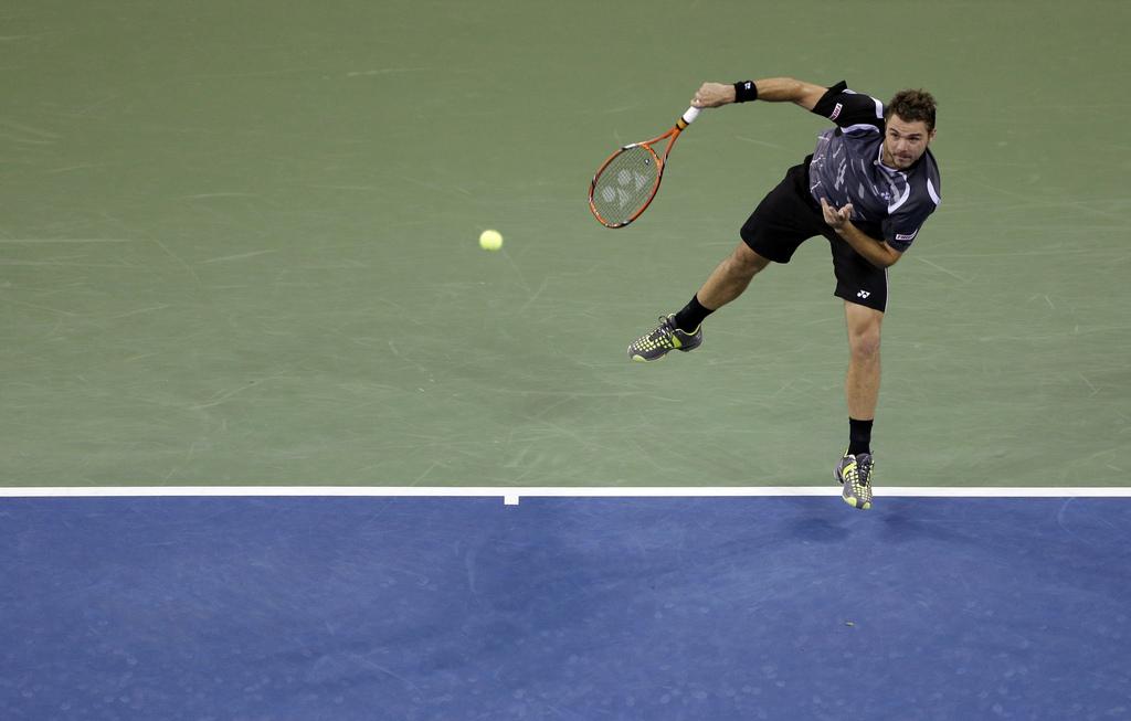 Wawrinka s'est montré satisfait de sa prestation au service durant son match. [Darron Cummings]