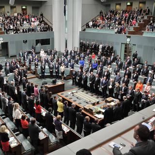Séance du Parlement à Canberra.