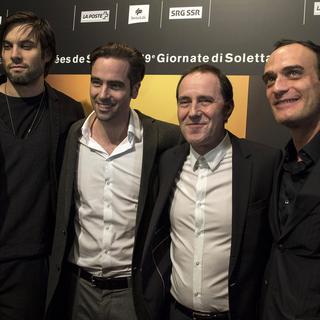 L'équipe du film "Akte Grüninger" aux Journées de Soleure avec Anatole Taubman (à droite). [Peter Schneider]