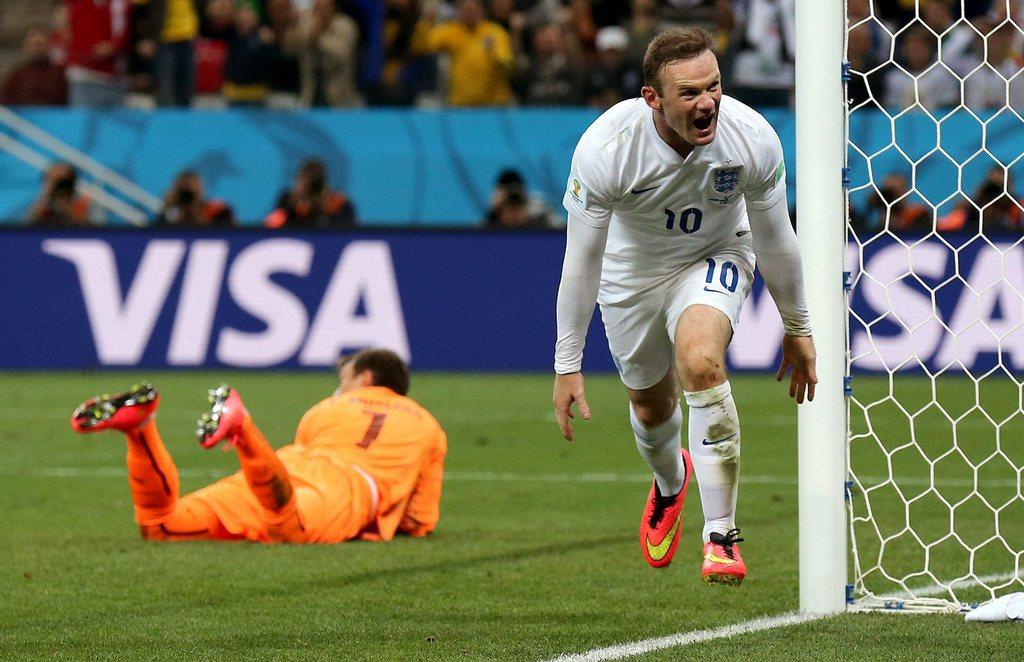 Rooney a dû attendre 759 minutes, avant de marquer un but en Coupe du monde. [KEYSTONE - Sebastiao Moreira]