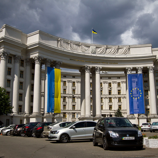L'Ukraine veut se tourner résolument vers l'Europe (ici, le ministère des Affaires étrangères à Kiev). [Sergii Kharchenko/NurPhoto]