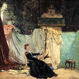 Marcello dans son atelier, 1871, Georges Clairin - Huile sur toile. [MAHF]