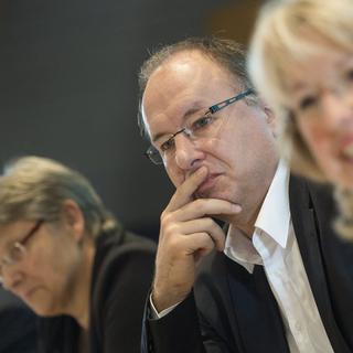 Les ministres Béatrice Métraux, Pierre-Yves Maillard et Jacqueline de Quattro. [Jean-Christophe Bott]