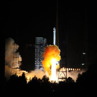 La Chine poursuit sa conquête spatiale en envoyant une sonde en orbite autour de la Lune. [CHINA OUT AFP PHOTO]