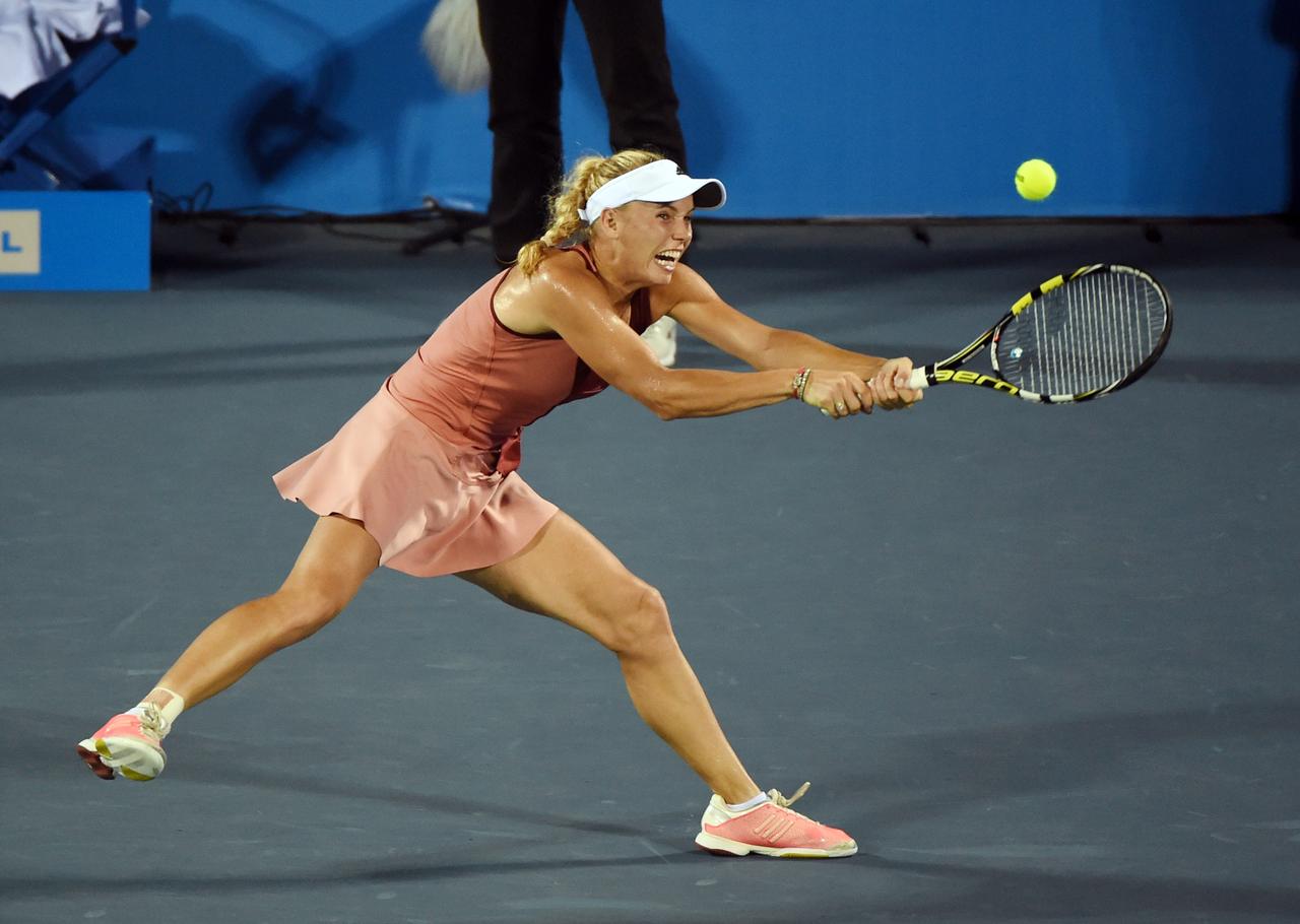 Caroline Wozniacki retrouvera la Canadienne Eugenie Bouchard en demi-finale. [AFP - Greg Baker]