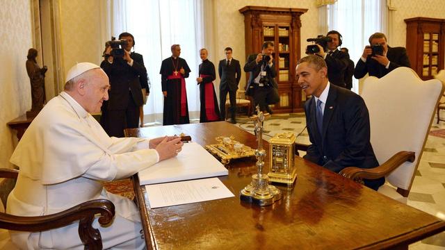 Barack Obama a dit au pape François qu'il était son "grand admirateur". [Gabriel Bouys]