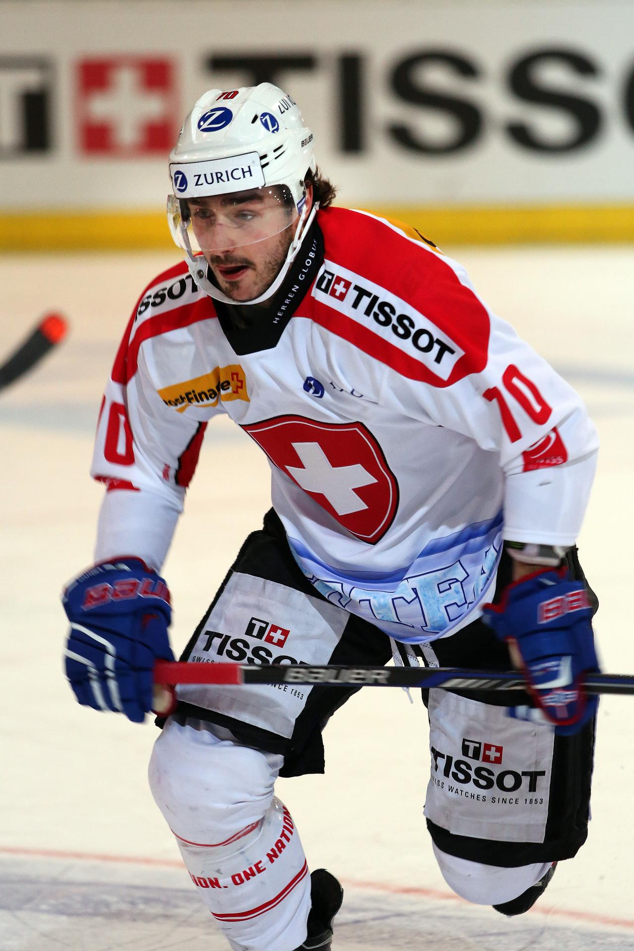 Denis Hollenstein a marqué le but de la victoire contre la Norvège et le Bélarus. [EQ Images - Jakob Menolfi]