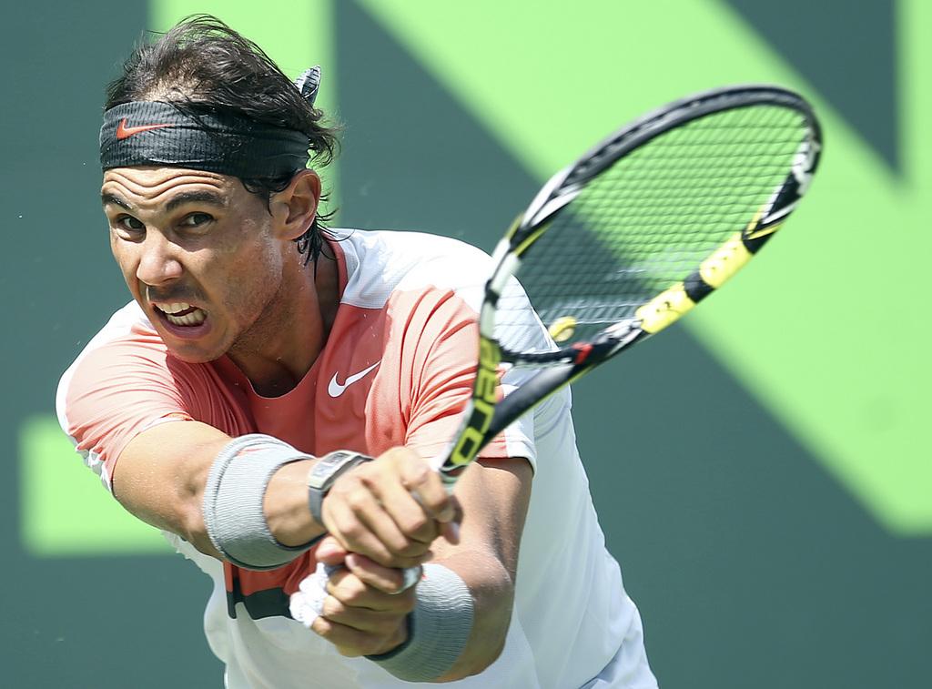 Rien à faire pour Nadal en Floride, où il perd pour la 4e fois en finale. [KEYSTONE - J Pat Carter]