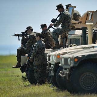L'armée américaine mène de nombreux exercices en Roumanie, comme ici le 8 mai 2014. [Daniel Mihailescu]