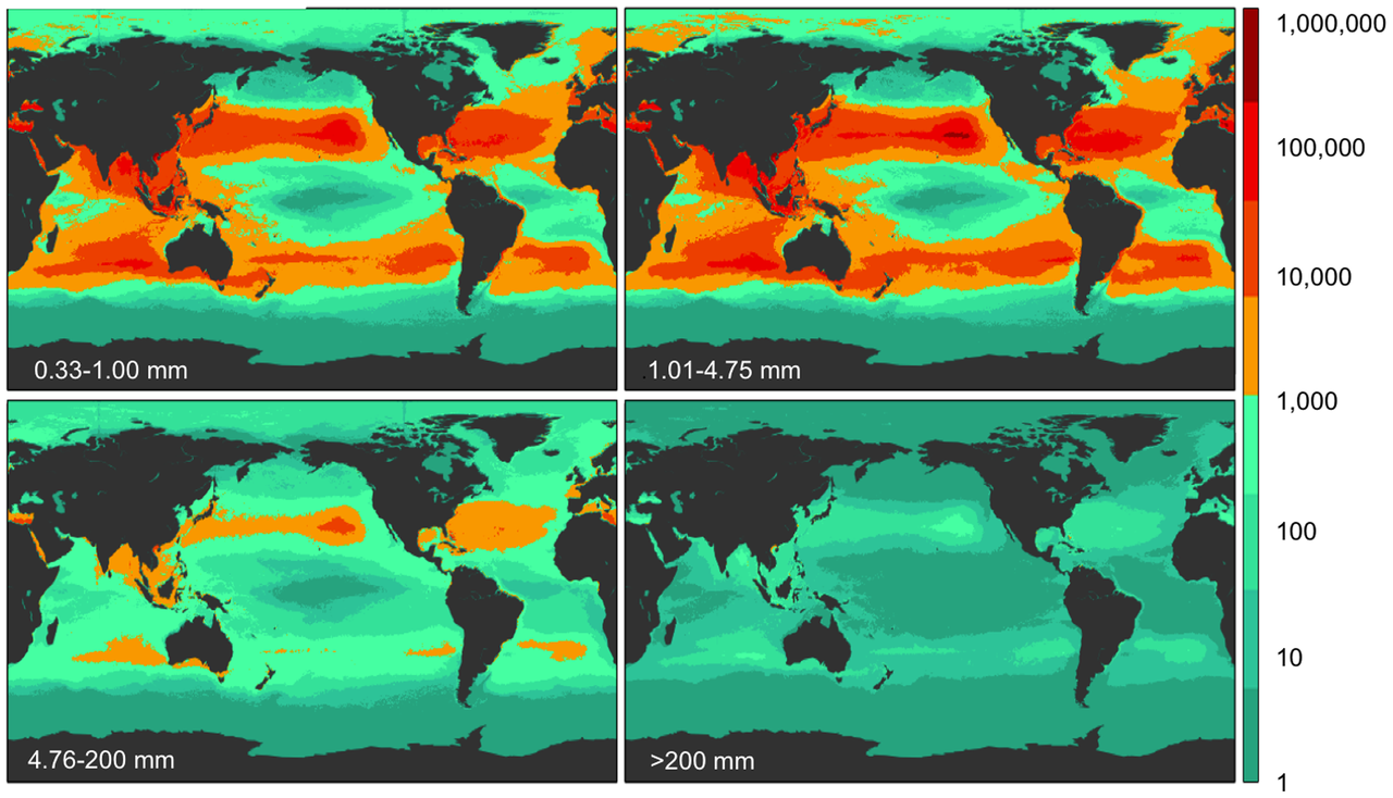 Les scientifiques ont mesuré quatre catégories de plastique différents et ont répertorié leur densité. [PLoS ONE]