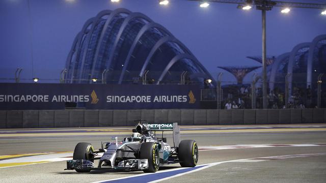 A Singapour, Hamilton a signé le meilleur temps des essais libres. [Wong Maye-E]