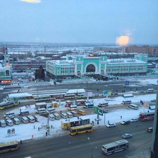 Vue depuis l'hôtel sur la gare de Novossibirsk. [David Collin]