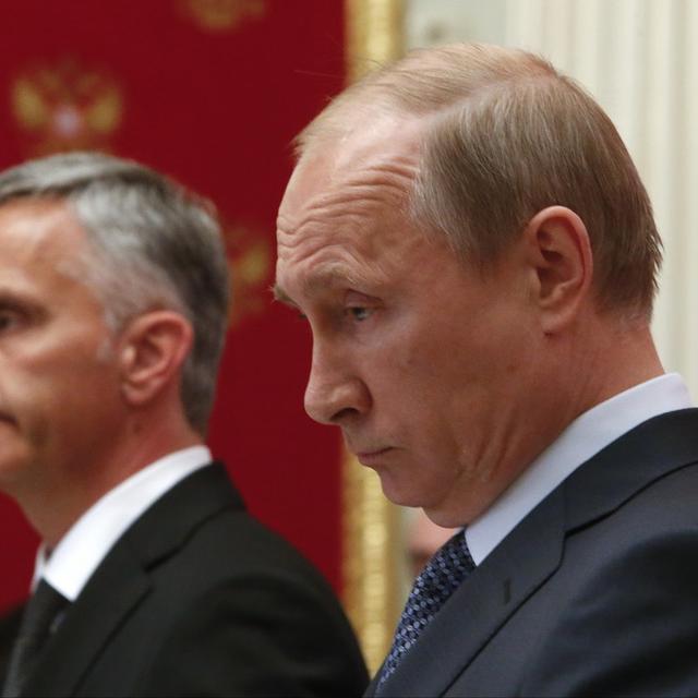 Vladimir Poutine et Didier Burkhalter le 7 mai 2014 à Moscou.