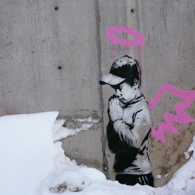 Une des oeuvres de Banksy (Utah en janvier 2010). [Robert Galbraith]