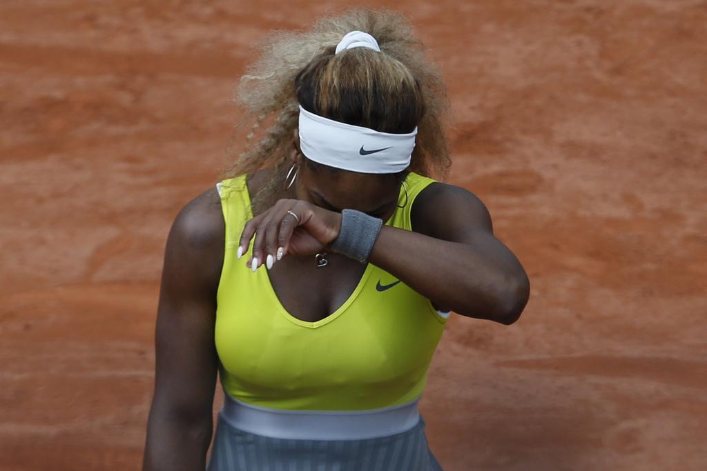 Toute la déception de la favorite Serena Williams. [KEYSTONE - Darko Vojinovic]