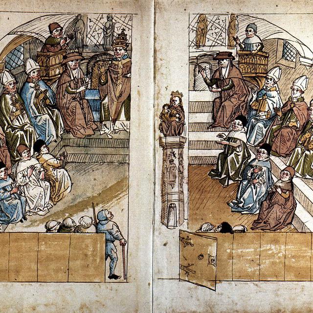 Évêques débattant avec le pape au Concile de Constance. [CC-BY-SA - Fb78]