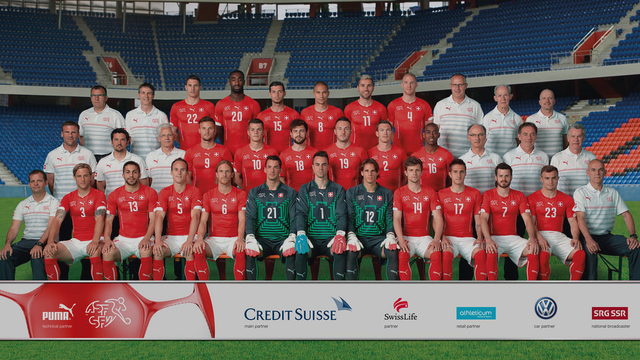 L'équipe suisse rencontre l'équipe de l'Equateur dimanche 15 juin 2014. [Keystone - Gaetan Bally/Christian Beutler]
