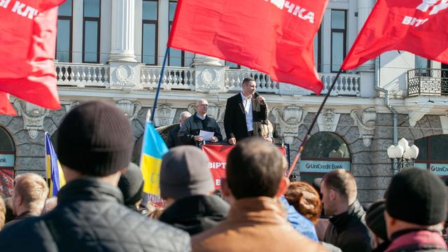 Le leader de l'Alliance Démocratique, Vitali Klitschko, à Kharkiv en mars dernier.