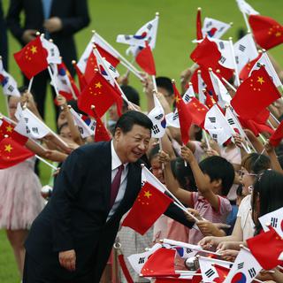 Le président chinois Xi Jinping accueilli en Corée du Sud. [AP Photo/Kim Hong-Ji]