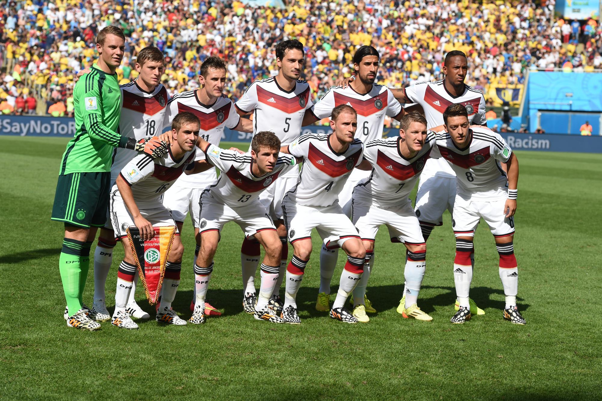 Invaincue, l'Allemagne a malgré tout peiné face au Ghana (2-2), et l'Algérie en 8e (2-1 ap). [AFP - Andreas Gebert]