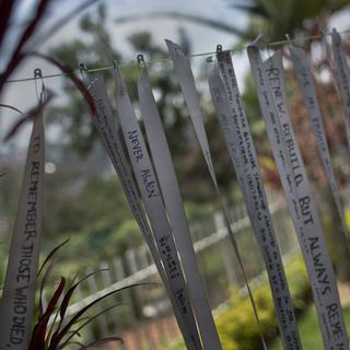 Messages de visiteurs au Mémorial du génocide rwandais à Kigali. [AP Photo - Ben Curtis]