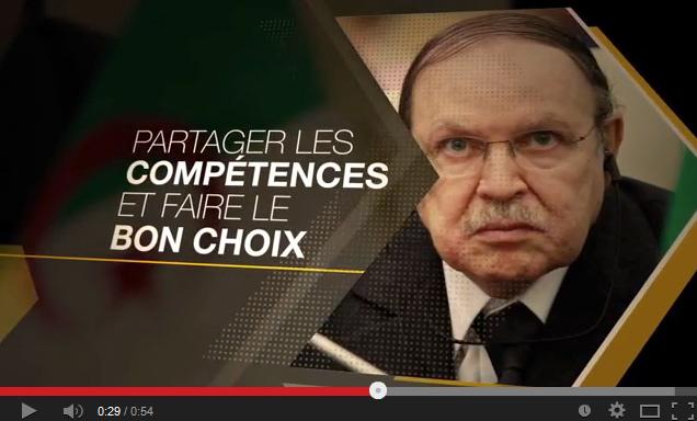 Capture d'écran d'une vidéo officielle de campagne du candidat Abdelaziz Bouteflika à l'élection présidentielle 2014 en Algérie. [Youtube]