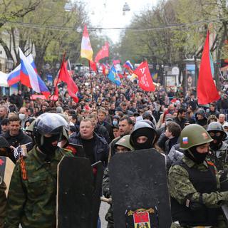 Manifestation pro-russe à Odessa, en Ukraine, le 13 avril 2014.