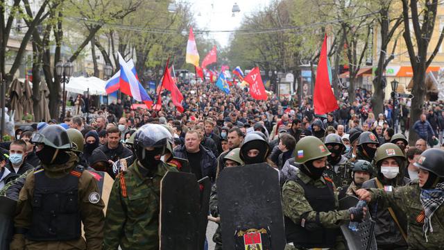 Manifestation pro-russe à Odessa, en Ukraine, le 13 avril 2014.