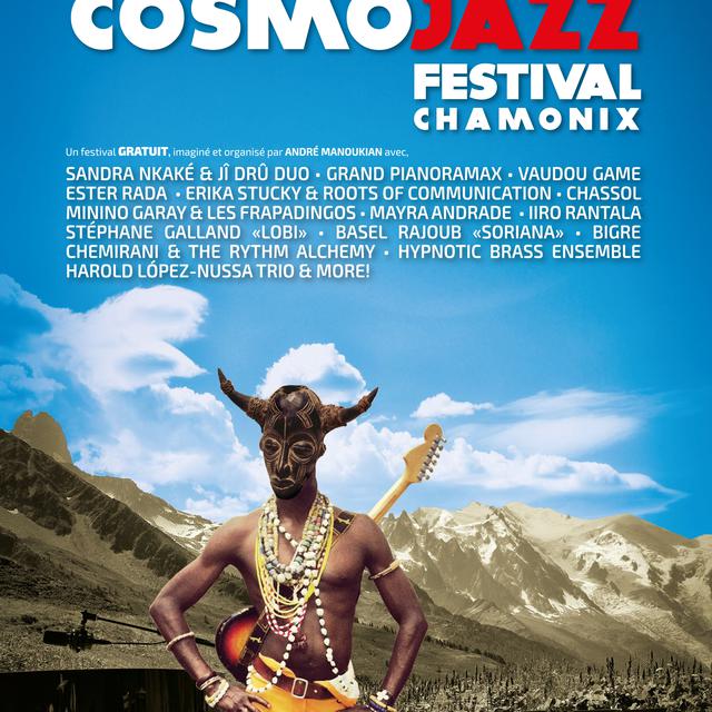 L'affiche de la 5e édition du CosmoJazz festival qui se tient à Chamonix. [http://cosmojazzfestival.com]