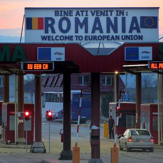 Poste de frontière de la Roumanie. [EPA/Keystone - Robert Ghement]