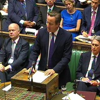 Le Premier ministre David Cameron demande au Parlement anglais de voter le ralliement  à la coalition contre les djihadistes. [EPA/PA]