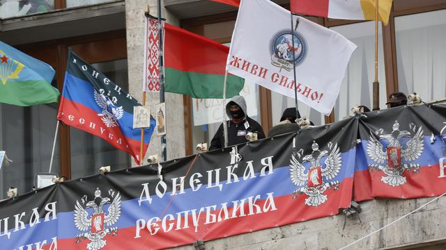 Les séparatistes (ici à Donetsk) demandent à Vladimir Poutine d'intervenir. [Maks Vetrov/RIA Novosti]