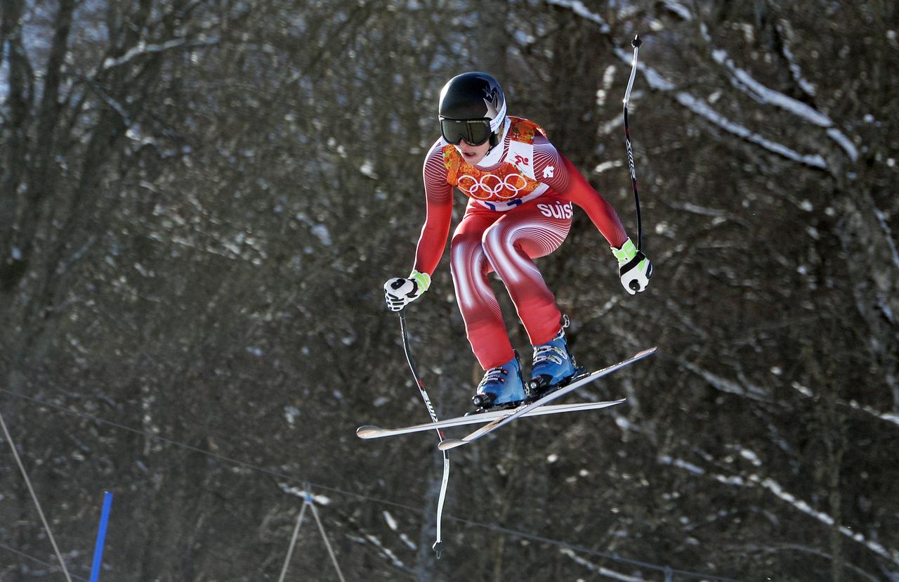 Lara Gut dans ses oeuvres sur la piste de Rosa Khutor. [AFP - Dimitar Dilkoff]