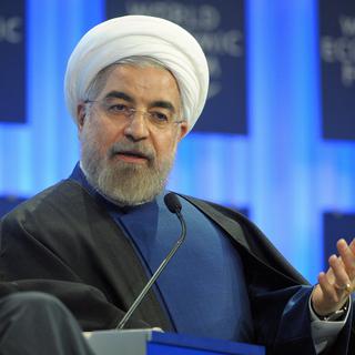 "Nous sommes tous dans le même bateau", a lancé le président iranien à Davos. [Eric Piermont]