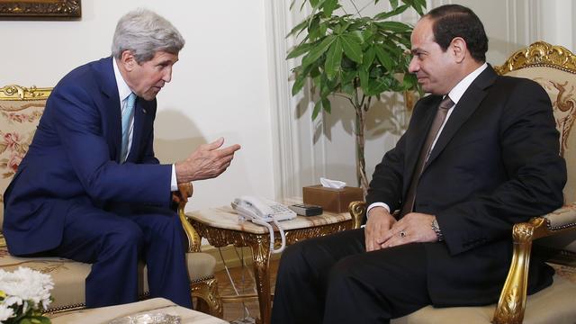 John Kerry en discussion ce mardi avec le président égyptien al-Sissi.