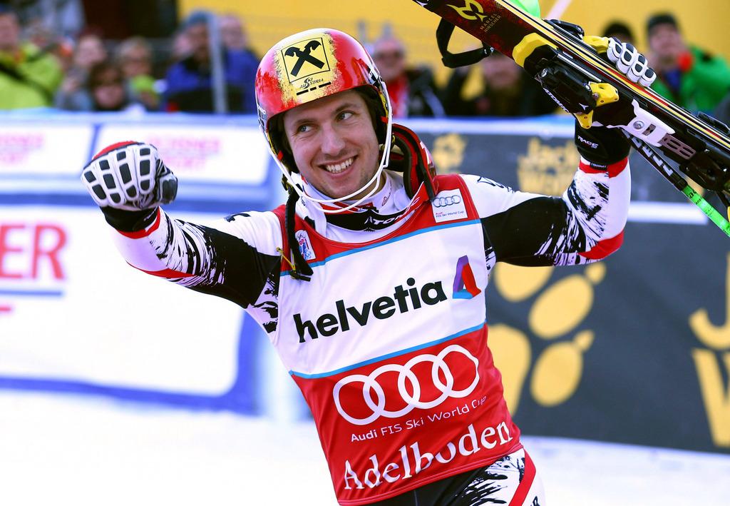 "Super Marcel" a une nouvelle fois conquis le public d'Adelboden. [KEYSTONE - Giovanni Auletta]