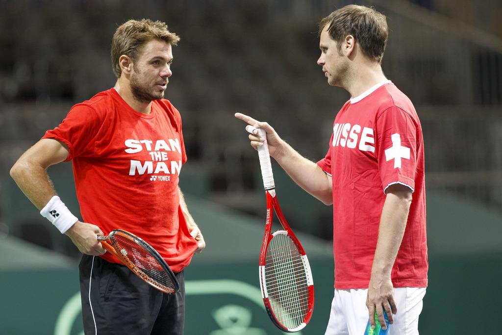 "Stan the man" et son capitaine Severin Lüthi sont à Palexpo depuis lundi. [KEYSTONE - Salvatore Di Nolfi]