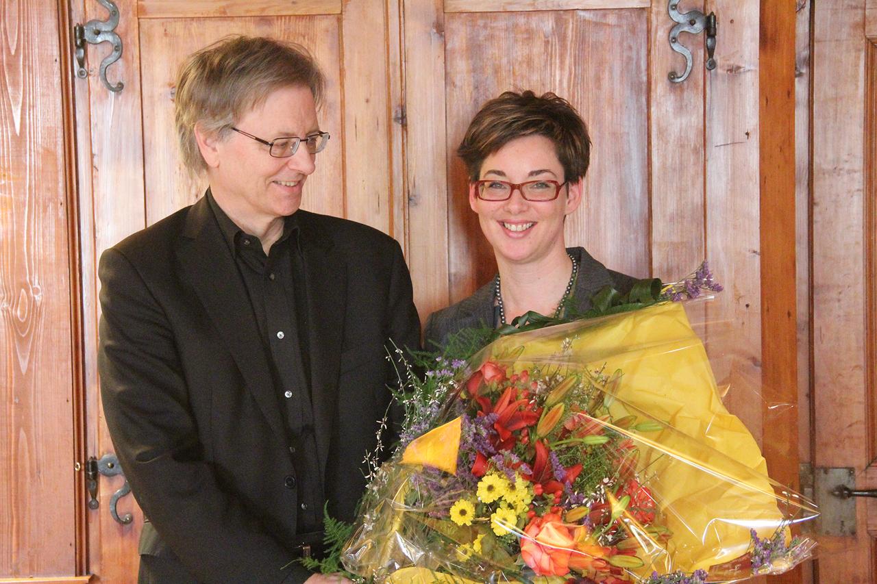 Claude Ruey, président du conseil de fondation, avec la future directrice Marta Dos Santos.