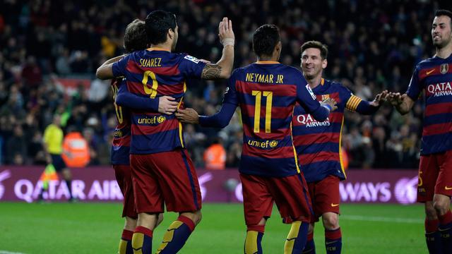 Le Barça a fait trembler les défenses d'Espagne et d'Europe en 2015. [Keystone - Emilio Morenatti]