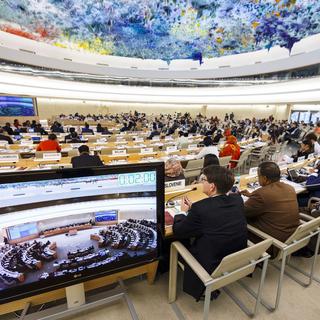 Le Conseil des droits de l'Homme de l'ONU à Genève. [Keystone - Valentin Flauraud]