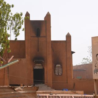 Une église de Niamey endommagée lors des émeutes au Niger. [AFP - Boureima Hama]