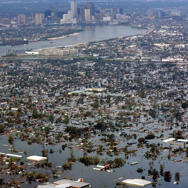 Inondations dues à l'ouragan Katrina autour de la Nouvelle-Orléans, en 2005. [Keystone/AP - David J. Phillip]