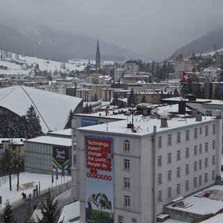 Davos a accueilli près de 40'000 personnes durant le WEF. [Keystone - Michel Euler - AP Photo]