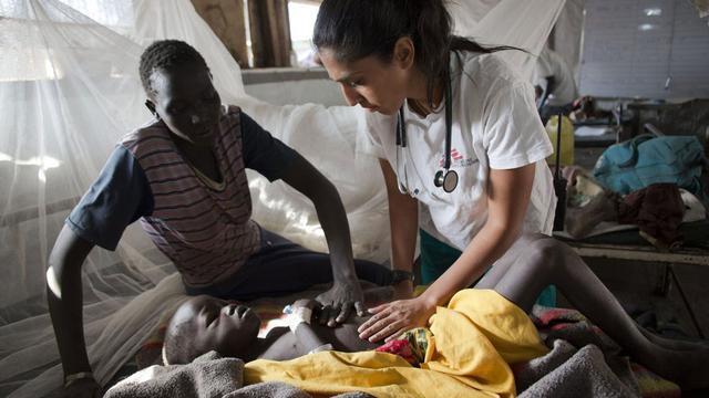 Hôpital de Médecins Sans Frontières à Lankien, Soudan du Sud, 19.01.2015. [EPA/Keystone - Karel Prinsloo/Médecins Sans Frontières]