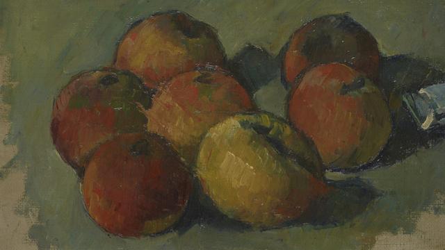 Paul Cézanne, Nature morte aux sept pommes et tube de couleur [© Musée cantonal des Beaux-Arts de Lausanne]