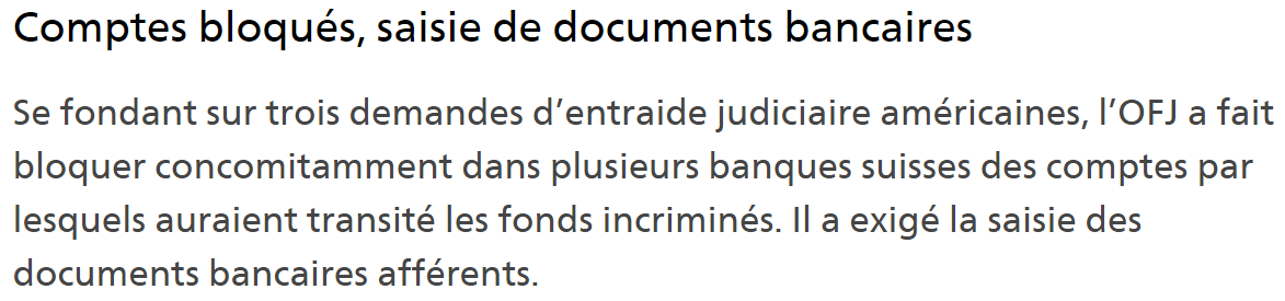 Extrait du communiqué de l'Office fédéral de la justice.