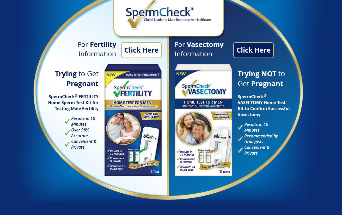Capture d'écran du site de Sperm Check. [Spermcheck.com]